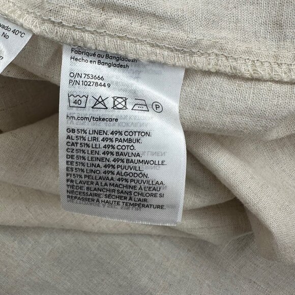 H&M Premium Linen & Cotton Blend Button Down Shirt XS - NEW - Picture 8 of 14